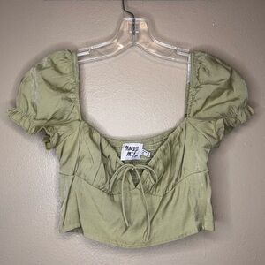 Princess Polly Juniors Austin Smocked Back Green Halter Top Size 4